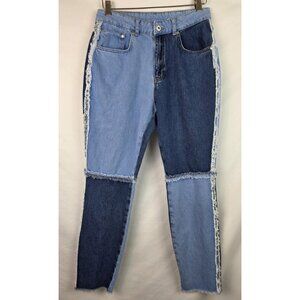 Ragged Priest Jeans Women's Size 30 Patchwork Colorblock Frayed Denim Pants